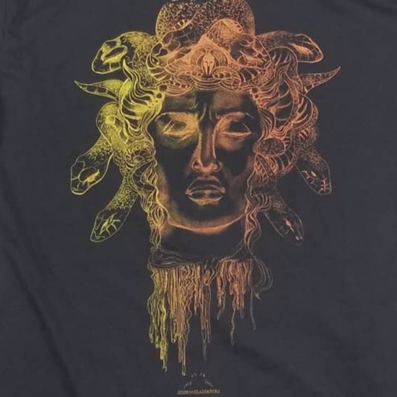 Original, Medusa Graphic on black T-Shirt. Handmade. - Picture 3 of 7